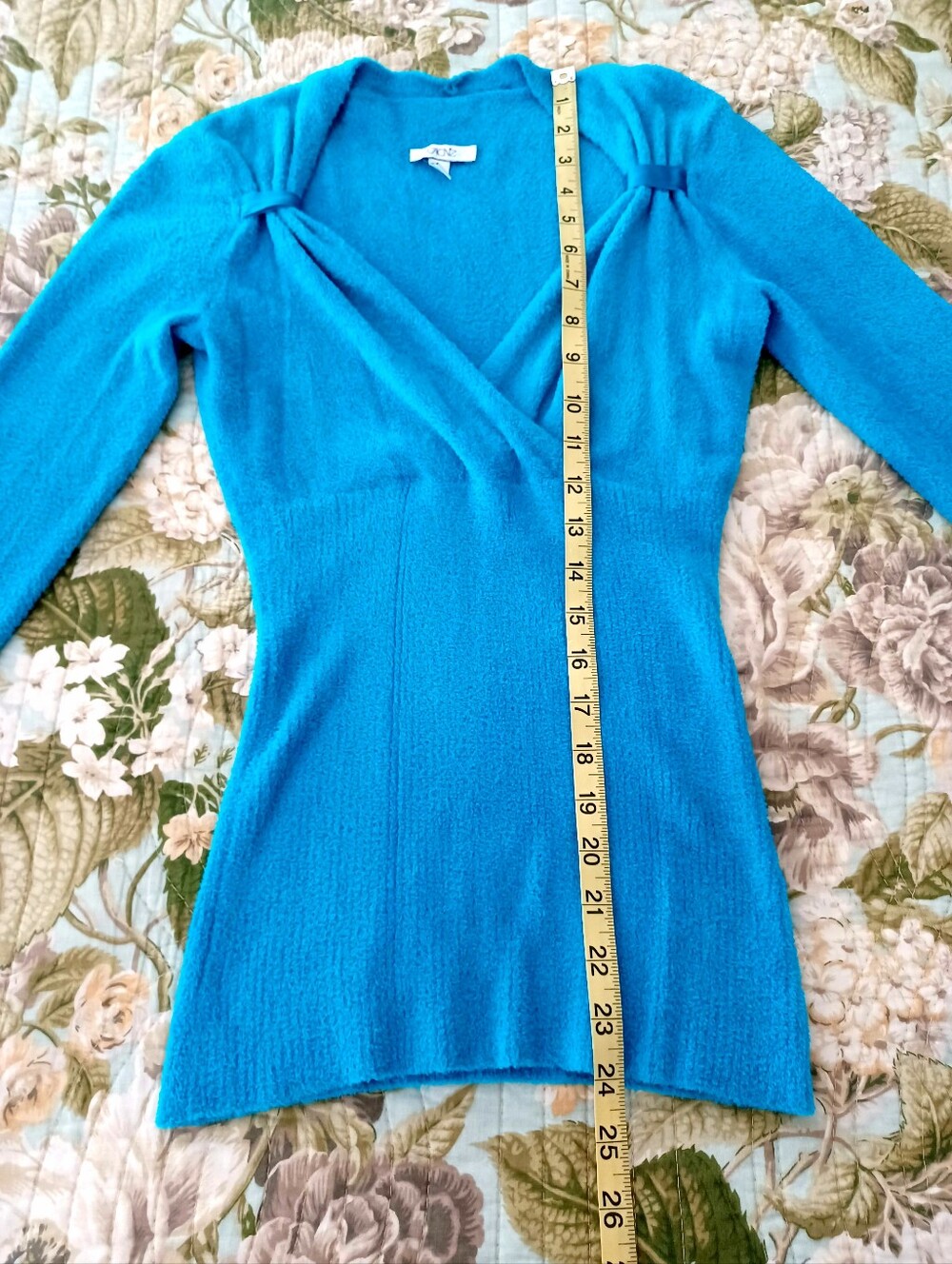 Cache Knit Wrap Sweater, Size S - Picture 10 of 13